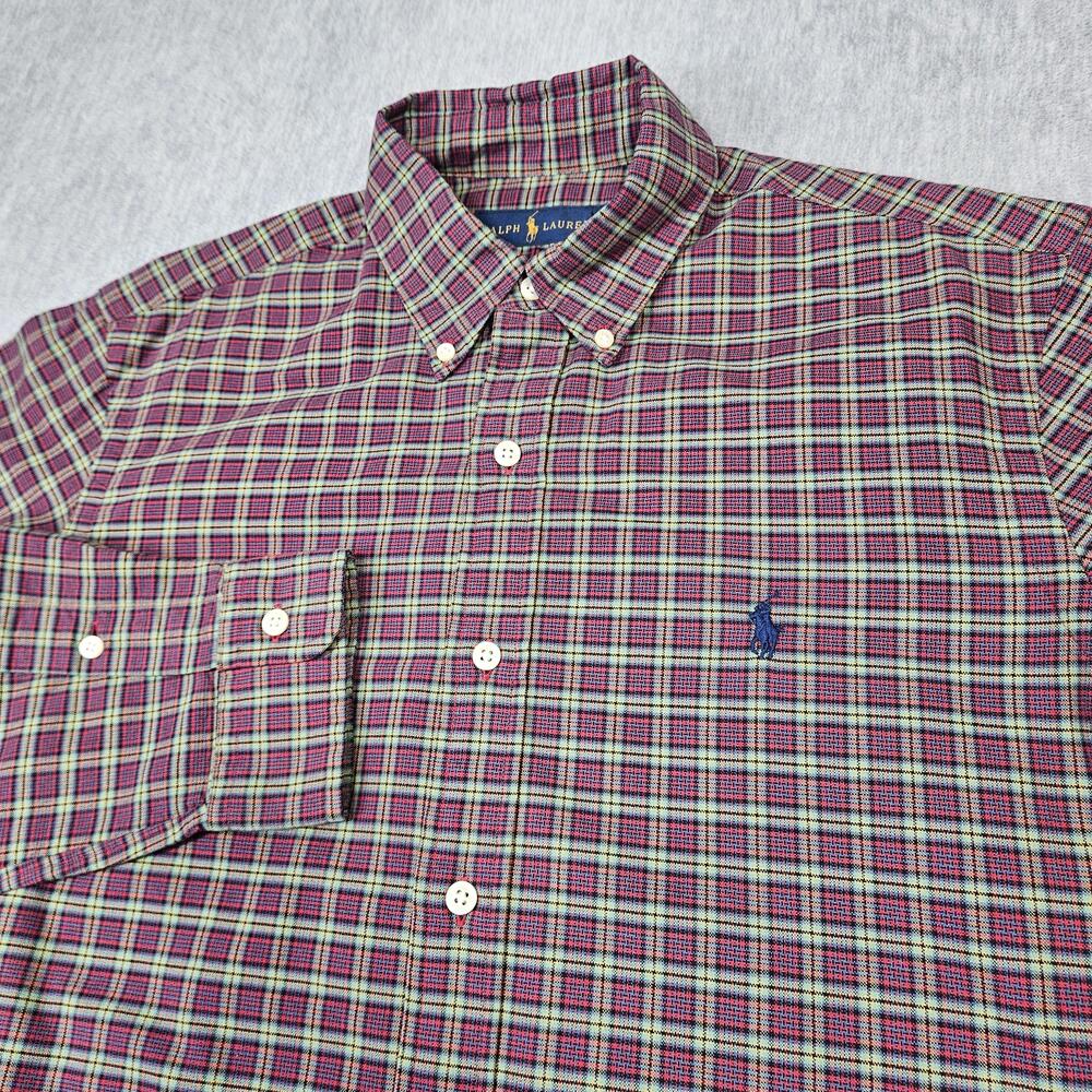 Ralph Lauren Shirt Mens M Multi Color Plaid Button Down Long Sleeve Pony